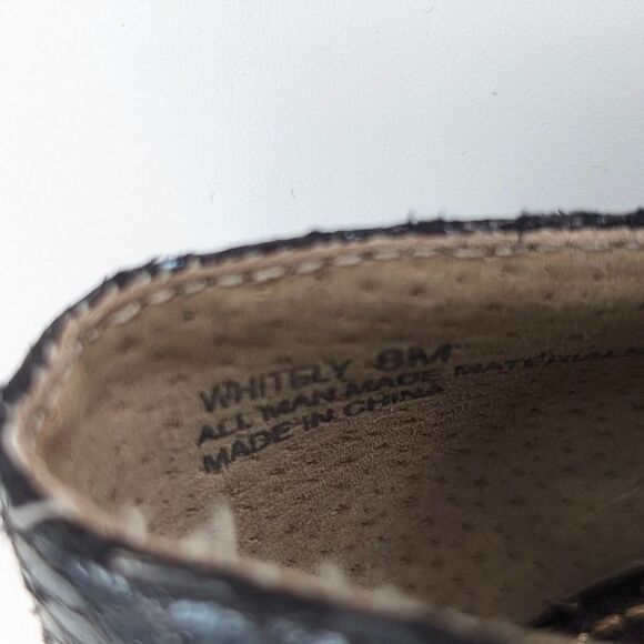 Sam Edelman Whitley Black Pointy Toe Snakeskin Embossed Ankle Bootie Size 8 - Picture 7 of 9